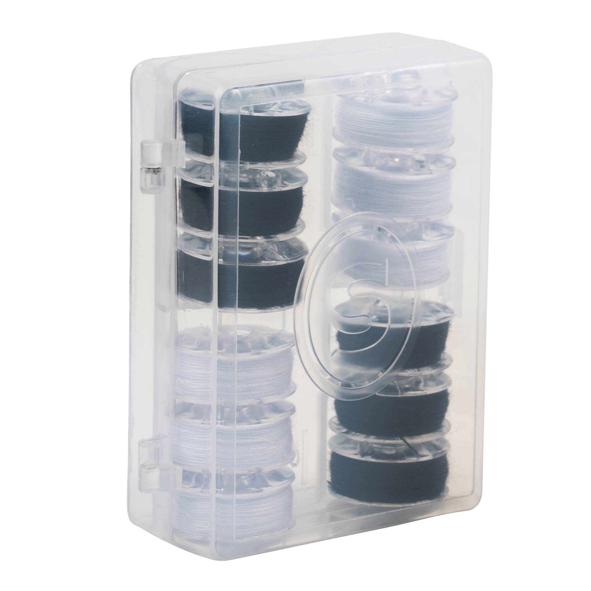 SINGER® Class 66 Sewing Bobbin & Storage Rings Set, Black & White